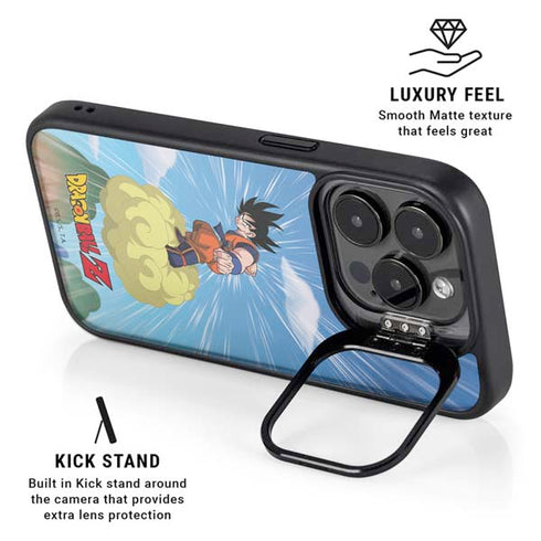 Dragon Ball Z Goku and Nimbus iPhone 14 Pro Kickstand Case